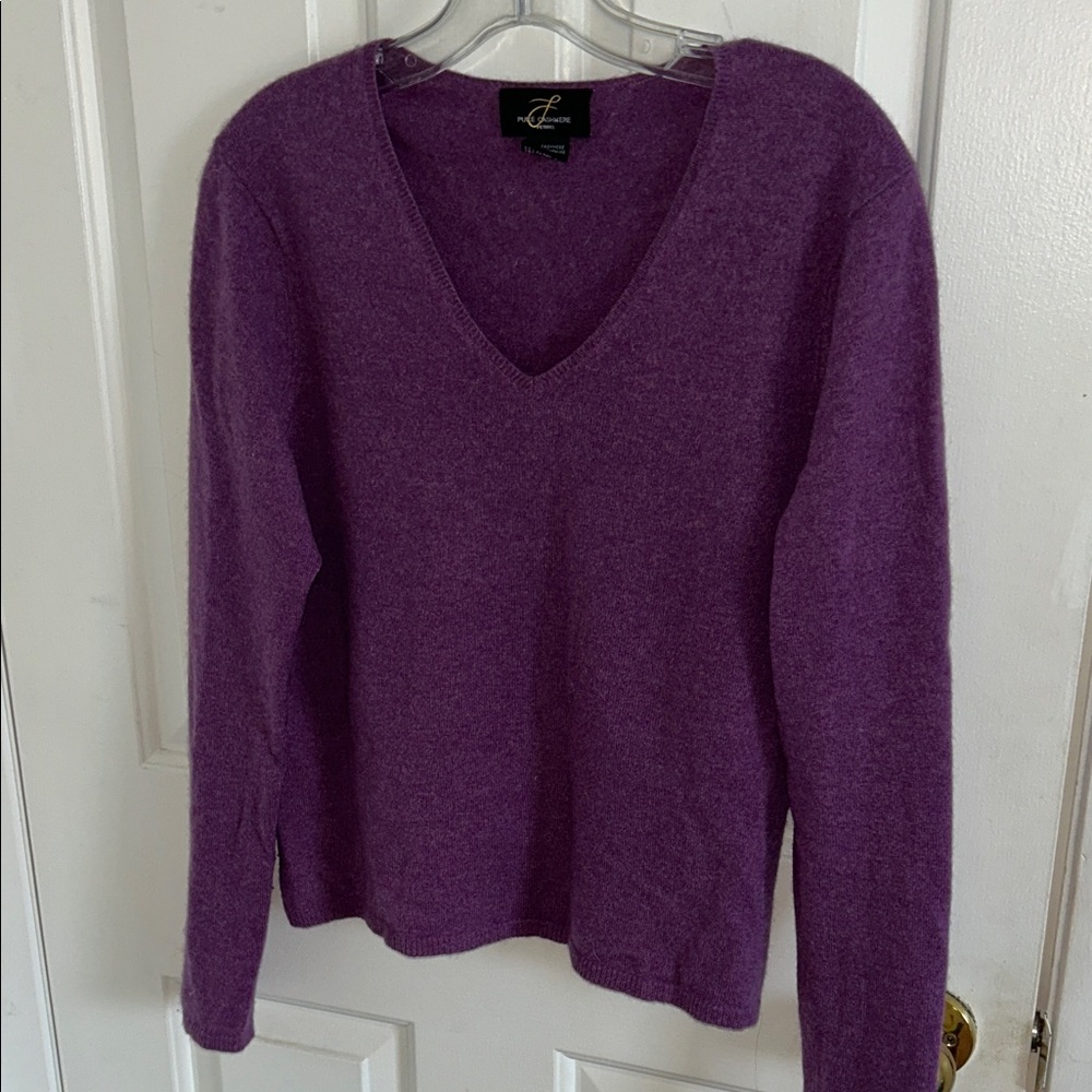Cashmere Plum V-Neck Sweater
